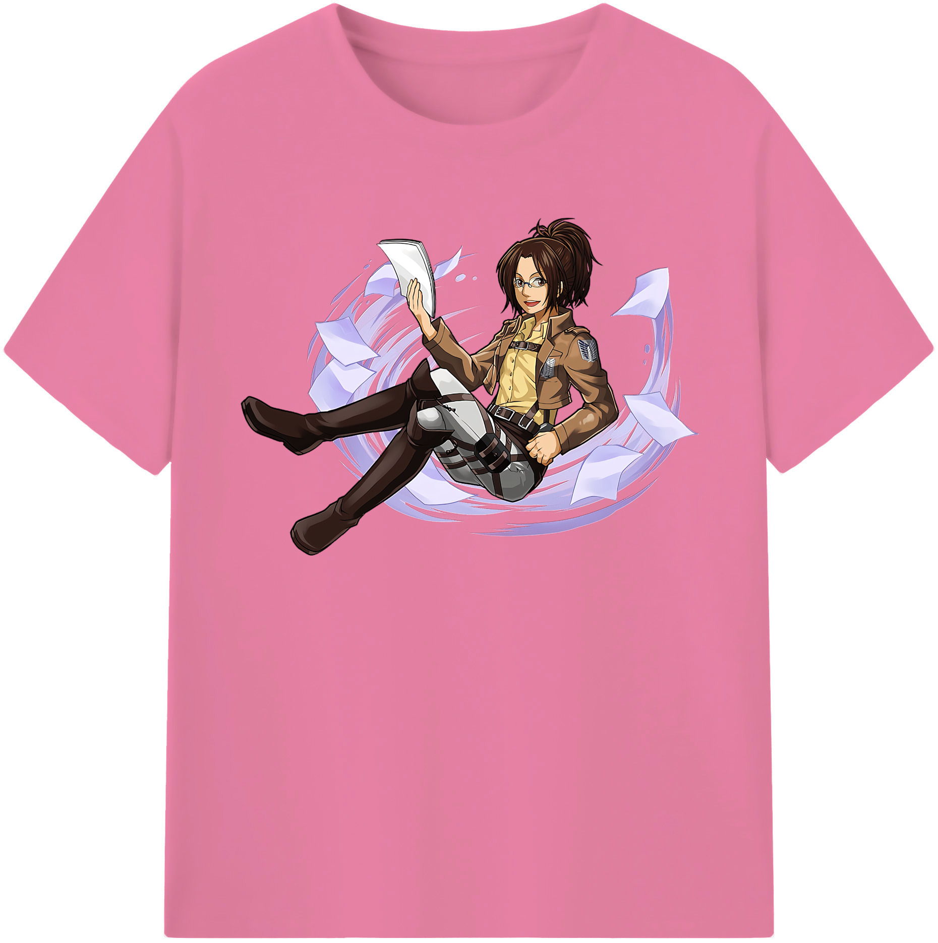 （画像用） 進撃の巨人 ハンジ·ゾエ Attack on Titan Hanji Zoe 綿100％半袖Tシャツ（フロントプリント）